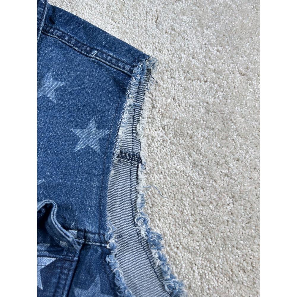 Rock Republic Womens Size L Blue‎ Denim Jean Vest Faded Stars - Picture 4 of 7